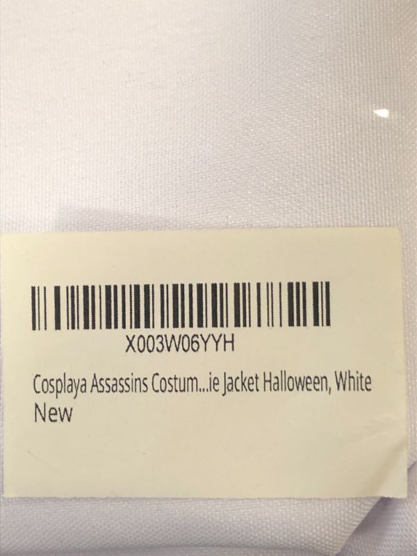 Photo 2 of Cosplaya Assassins Costume Jacket Halloween, White