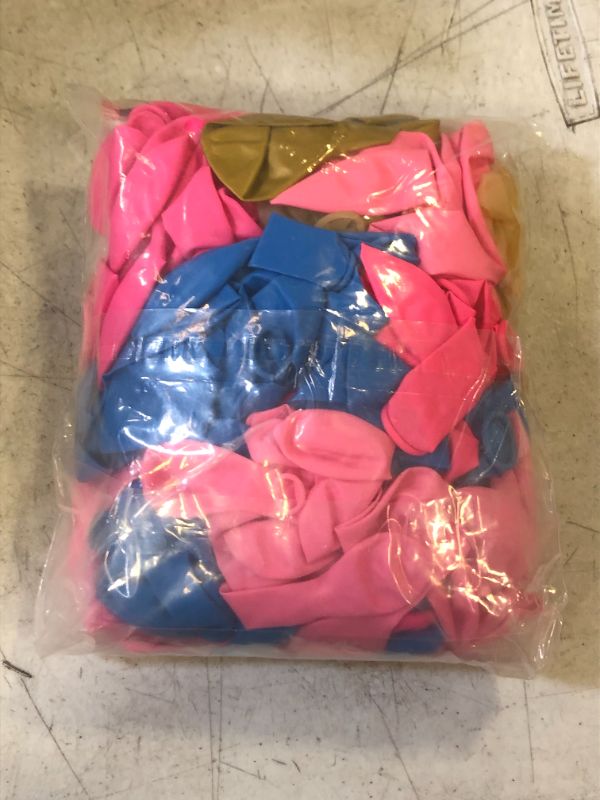 Photo 1 of 135Pcs Blue Birthday Party Supplies Balloons Garland Arch Kit, Blue Pink Gender Reveal Decorations with Dog Paw Bone Heart Foil Balloon Happy Birthday Banner for Boys Girls Baby Shower Party Favors