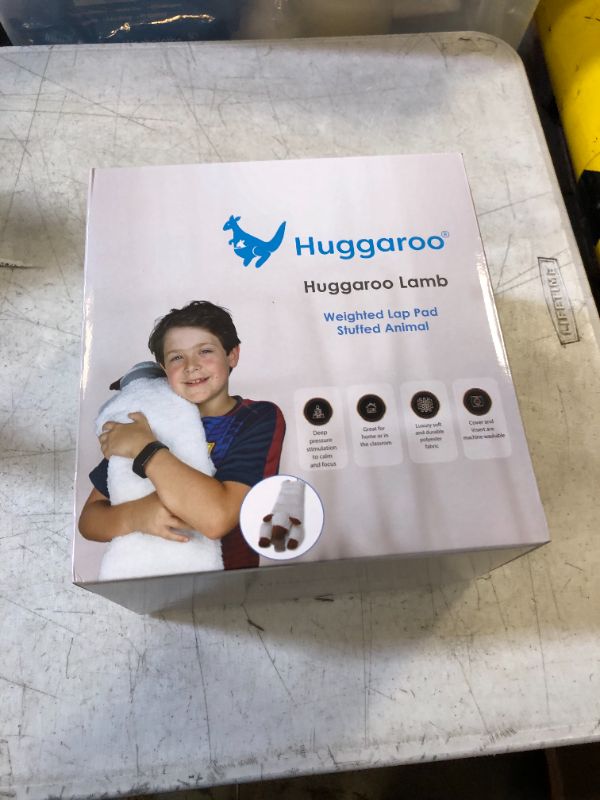 Photo 2 of Huggaroo Weighted Lap Pad Lamb- Sensory Stuffed Animals - 3.6 lb Large 29 x 8 in for Anxiety and Autism Comfort – Stocking Stuffer