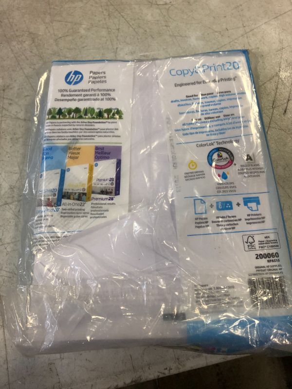 Photo 2 of HP Printer Paper, Copy & Print 20lb, 8.5x11, 1 Ream, 500 Sheets NEW - OPOEN PACKAGE