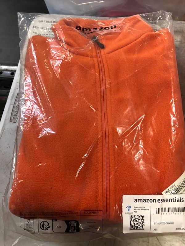 Photo 2 of Amazon Essentials Men's Full-Zip Fleece Jacket (Available in Big & Tall) Polyester Orange X-Small