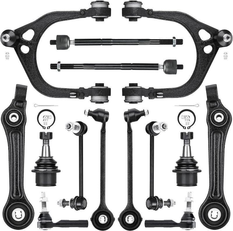 Photo 1 of 14PCS RWD Front Control Arms for 2011-2017 Chrysler 300 Dodge Challenger Charger Sway Bars Tie Rods w/Ball Joints Suspension Kit - K620177 K620178 K620258 K620257 K010534 K80823 K80822 K80996
