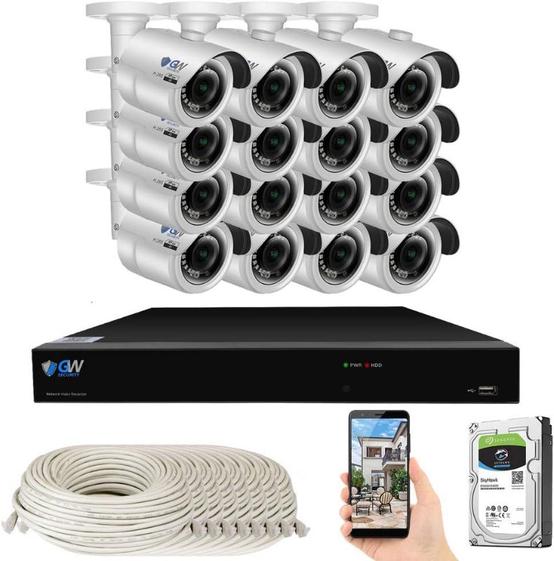 Photo 1 of GW Security Smart AI 16 Channel H.265 PoE NVR Ultra-HD 4K (3840x2160) Security Camera System with 16 x 4K (8MP) 2160P Face Recognition / Human / Vehicle Detection Outdoor Indoor Surveillance IP Camera
