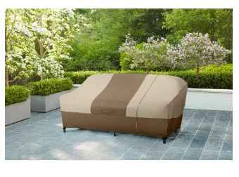 Photo 1 of 38 in. L x 77.3 in. W x 31 in. H Beige Patio Furniture Loveseat and Sofa (2-In-1) Cover
