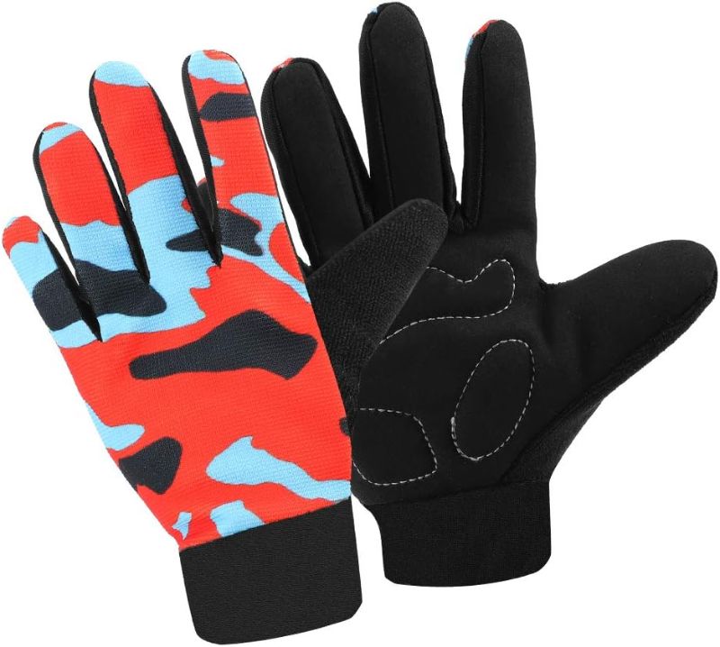 Photo 1 of Accmor Kids Cycling Gloves, Kids Fishing Gloves, 4-10 Years Boys Girls Kids Sport Gloves, Breathable Non-Slip Full Finger Gloves for Child Cycling Climbing Riding Biking Outdoor Sports
