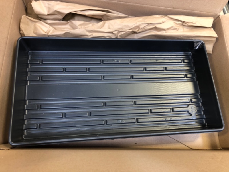 Photo 2 of 5 Pack of Durable Black Plastic Growing Trays (Without Drain Holes) 21" X 11" X 2" - Flowers, Seedlings, Plants, Wheatgrass, Microgreens & More