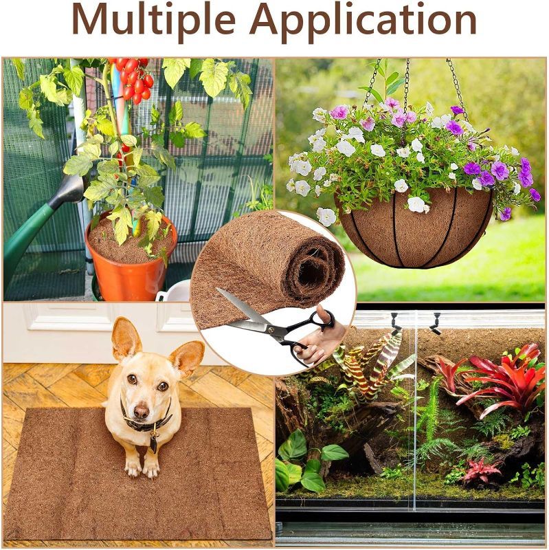 Photo 1 of  Inch Reptile Carpet Natural Coconut Fiber Tortoise Carpet Mat Pet Terrarium Liner Coconut Fiber Substrate Liner Reptile