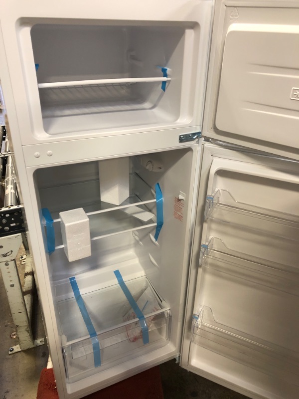 Photo 1 of 7.3 cu. ft. 2-Door Mini Fridge in White with Freezer