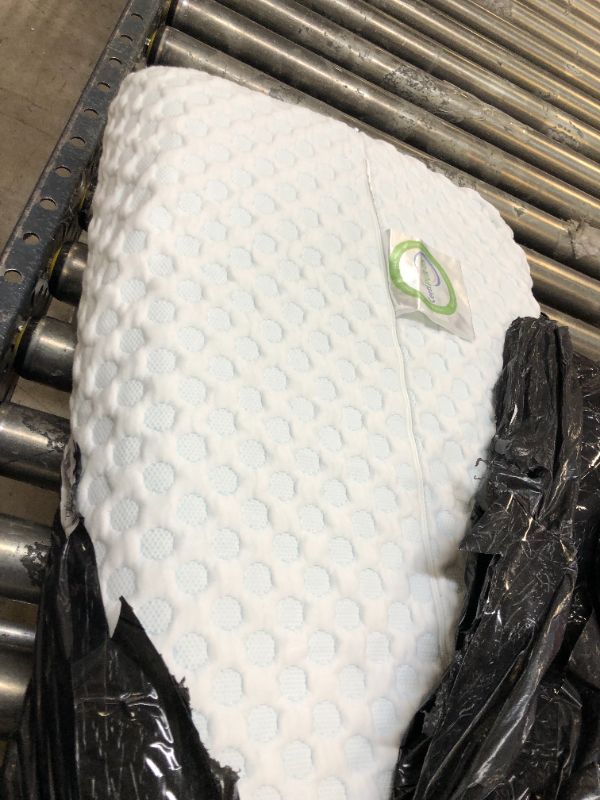 View 2 of Hcore Cooling Memory Foam Pillows for Sleeping,Ergonomically Pillow to Relieve Neck Pain,Hypoallergenic Pillow for Side Sleeper,Ventilated and Breathable Pillow Ice Silk Pillowcase(Standard ) Standard (Pack of 1) Snow White