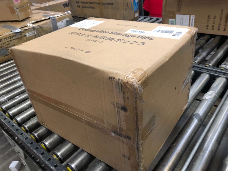 Photo 1 of pupustar Storage Bins with Lids and Doors, Plastic Stackable Storage Bins Open Front, Foldable Storage Boxes for Organizing, Collapsible Storage Bins with Wheels, Opening Storage Boxes Set 23qt(16.9"x10.8"x10.4") 1-tier