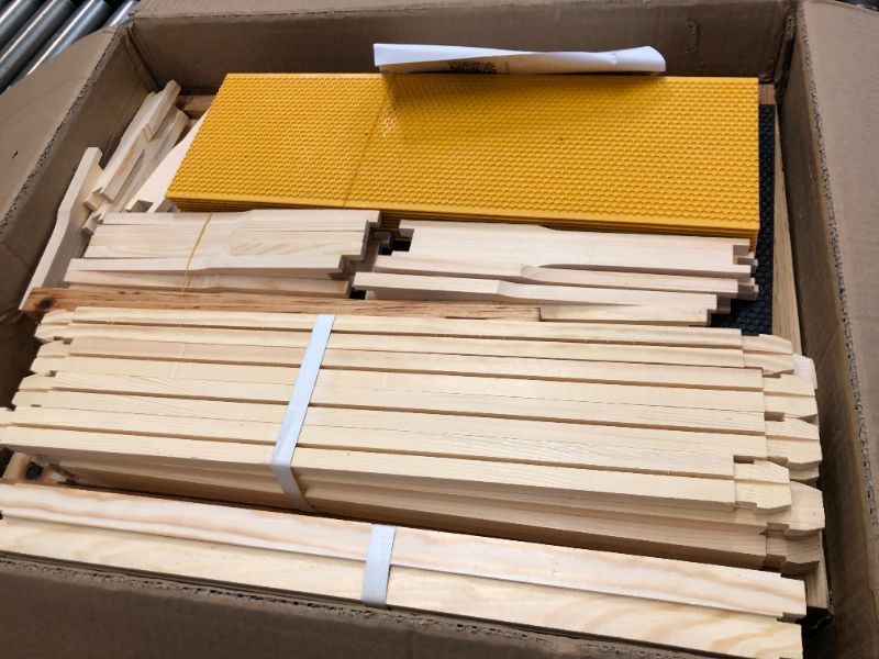 Photo 2 of 10-Frames Complete Beehive Kit, 100% Beeswax Coated Bee Hive Includes Frames and Beeswax Coated Foundation Sheet (2 Layer)