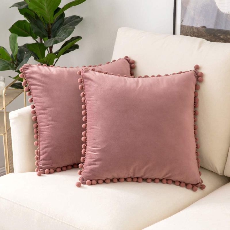 Photo 1 of 
Woaboy Decorative Pillow Covers 20x20 Jam Throw Pillows Pack of 2 Cozy Soft Pom-poms Velvet Couch Pillow Covers Home Decor for Farmhouse Cushion Sofa Bedroom
Size:20x20 Inch (Pack of 2)
Color:A-jam