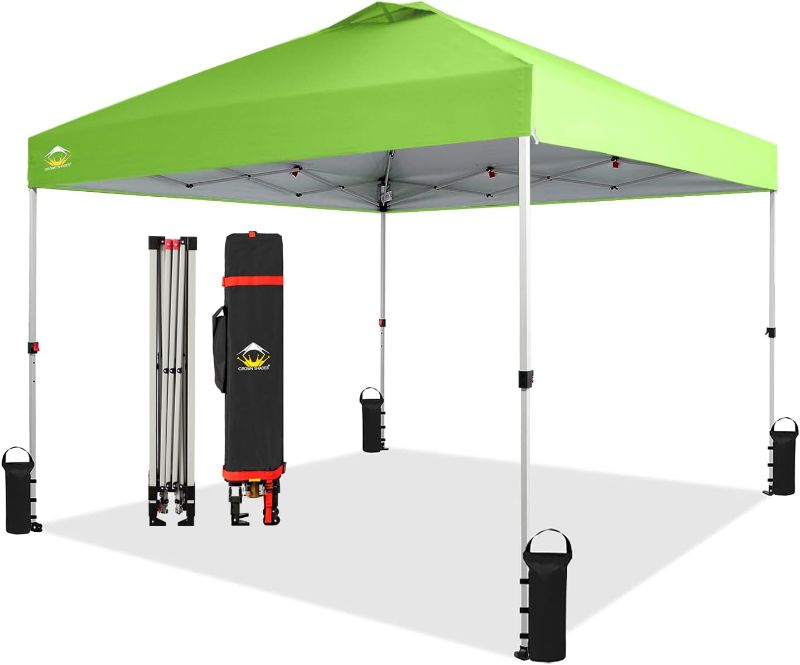 Photo 1 of 
CROWN SHADES 10x10 Pop Up Canopy, Patented Center Lock One Push Instant Popup Outdoor Canopy Tent, Newly Designed Storage Bag, 8 Stakes, 4 Ropes, Green
Size:10x10
Color:Green