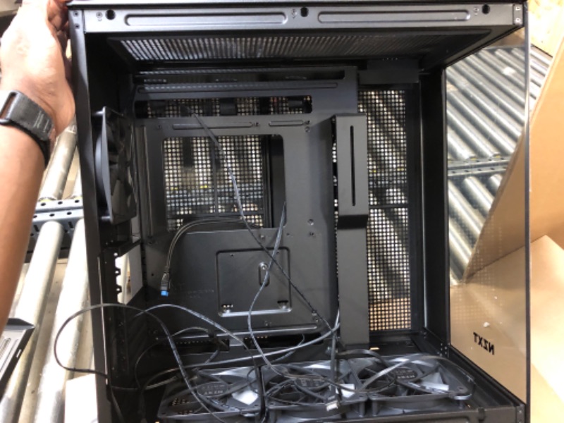 Photo 1 of NZXT H9 Flow Dual-Chamber ATX Mid-Tower PC Gaming Case – High-Airflow Perforated Top Panel – Tempered Glass Front & Side Panels – 360mm Radiator Support – Cable Management – Black Black H9 Flow