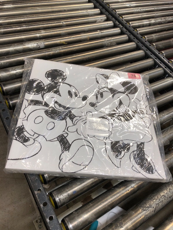 Photo 2 of Open Road Brands Disney Mickey and Minnie Black and White Gallery Wrapped Canvas Wall Decor - Classic Mickey Painting For Home Decorating White/Black