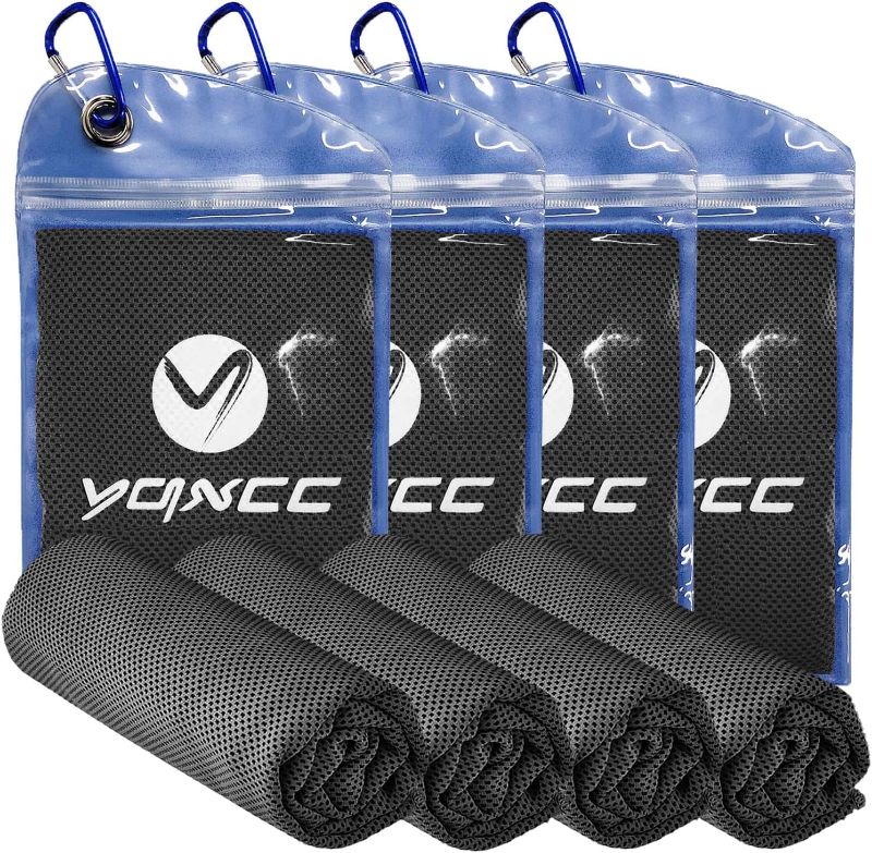 Photo 1 of YQXCC 4 Pack Cooling Towels (40"x12") Cool Towel, Cold Towel, Microfiber Soft Breathable Chilly Ice Towel for Sport, Yoga, Golf, Gym, Camping, Running, Fitness, Workout & More Activities
