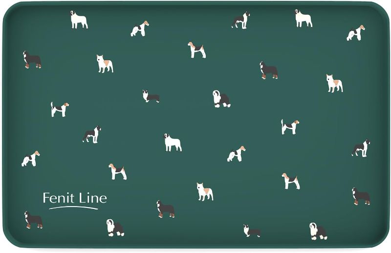 Photo 1 of Fenit Line Dog Bowl Mat, The Ultimate Dog Mat for Food and Water, Dog Food Mat Keeps Pet's Mealtime Mess-Free. The Ultilamte in Pet Care - 18.5" x 11.8” x 0.6"
