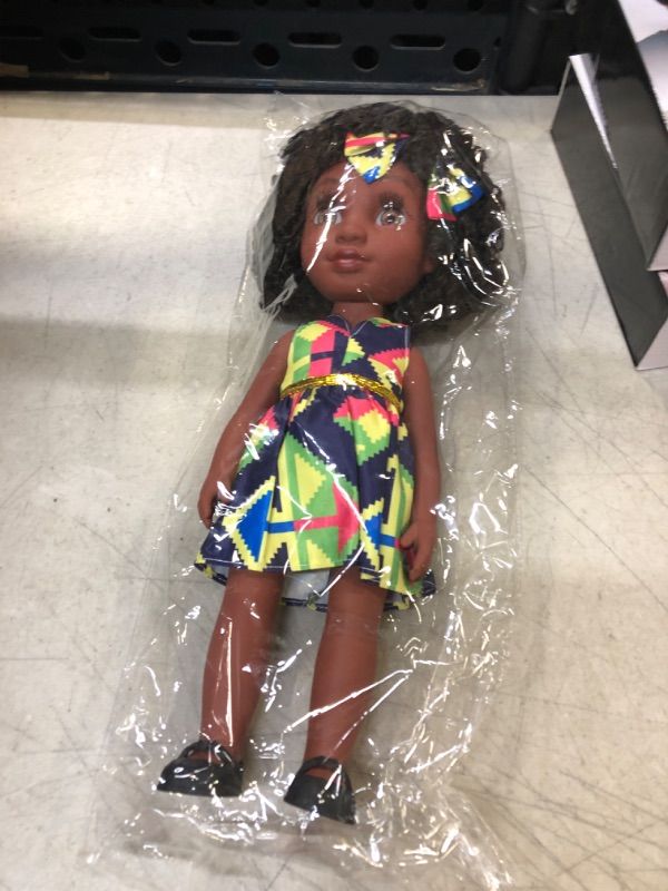 Photo 1 of Beem Jun 14 Inch Black Doll African American Doll Full Set Curly Hair Black Doll For Girls Age 3 & Up-Best Gift For Kids Girls (Fashion)
