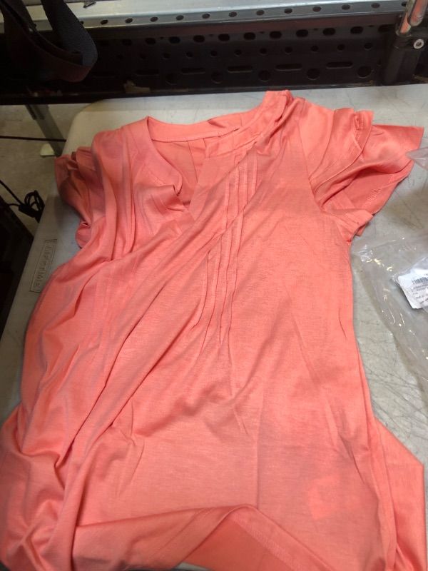 Photo 1 of  ( MED) Imily Bela Womens V Neck Peplum Tops Summer Short Sleeve Babydoll Casual Ruffle T Shirt
