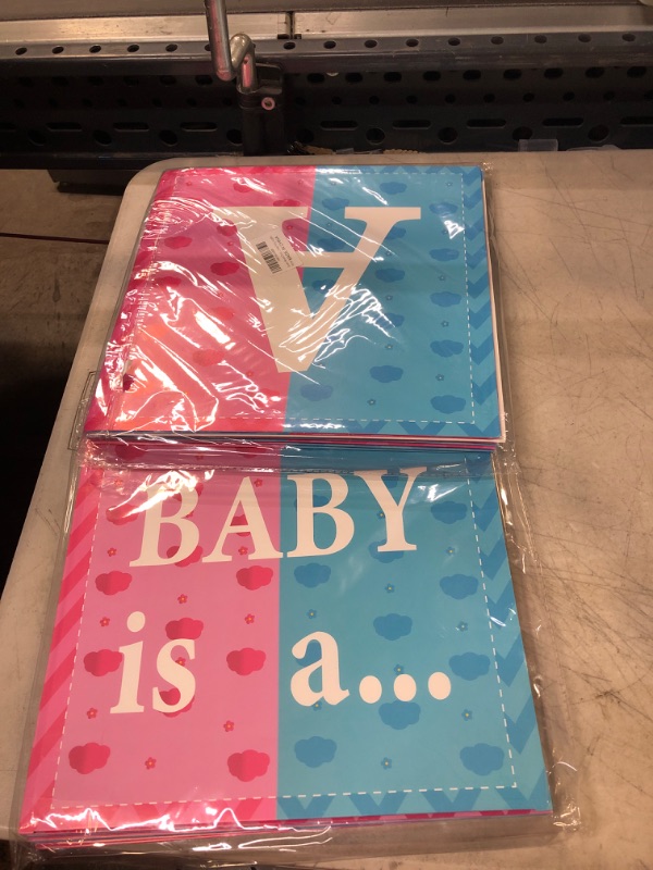 Photo 1 of 5 PC BLUE AND PINK GENDER REVEAL BOXES ( PACK OF 2) 