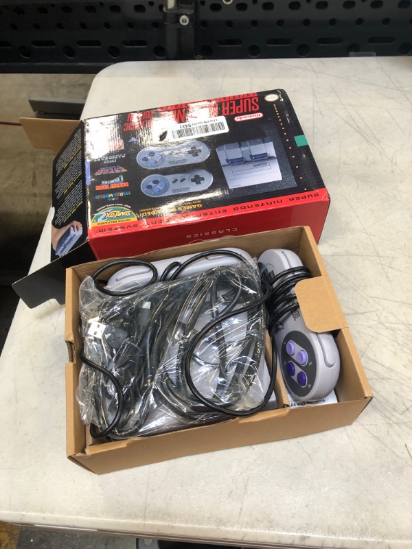 Photo 2 of SNES Mini Classic Console, Including 2 SNES Controllers & HDMI Cable & Power Cord, Built-In 784 Official SNES Games with HD Output, Save/Load Anytime While Gaming