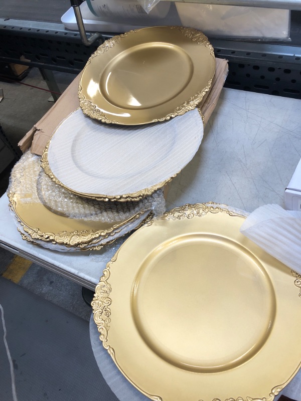 Photo 1 of 10 PC PLASTIC GOLD PLATES 