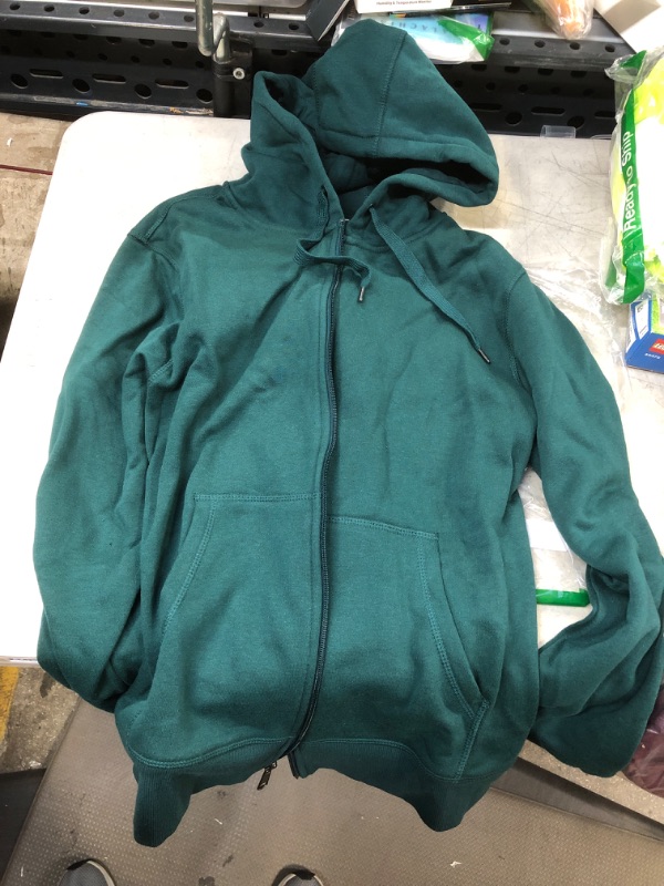 Photo 1 of Amazon Essentials Men's Full-Zip Hooded Fleece Sweatshirt - Medium Forest Green