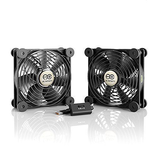 Photo 1 of AC Infinity MULTIFAN S7, Quiet Dual 120mm USB Fan for Receiver DVR Playstation Xbox Computer Cabinet Cooling

