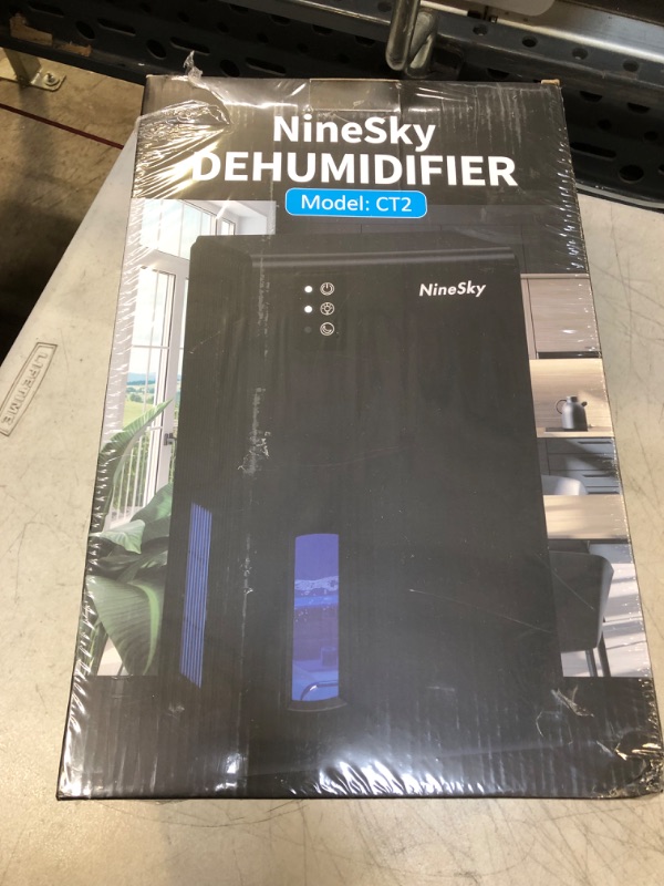 Photo 2 of NineSky Dehumidifier for Home, 95 OZ Water Tank, (800 sq.ft) Dehumidifiers for Bathroom, Bedroom with Auto Shut Off, 7 Colors LED Light (Black)

