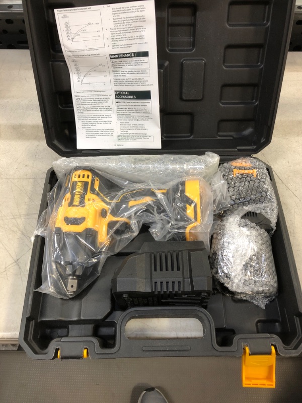 Photo 3 of Alloyman 1/2 inch Impact Wrench Cordless, Max Torque 480 Ft-lbs Battery Impact Wrench 20V Brushless Motor 2000 RPM, with 6 Sockets, 3 Extension Bars, 4.0 Li-ion Battery and 1 Hour Fast Charge 650N.m Impact wrench