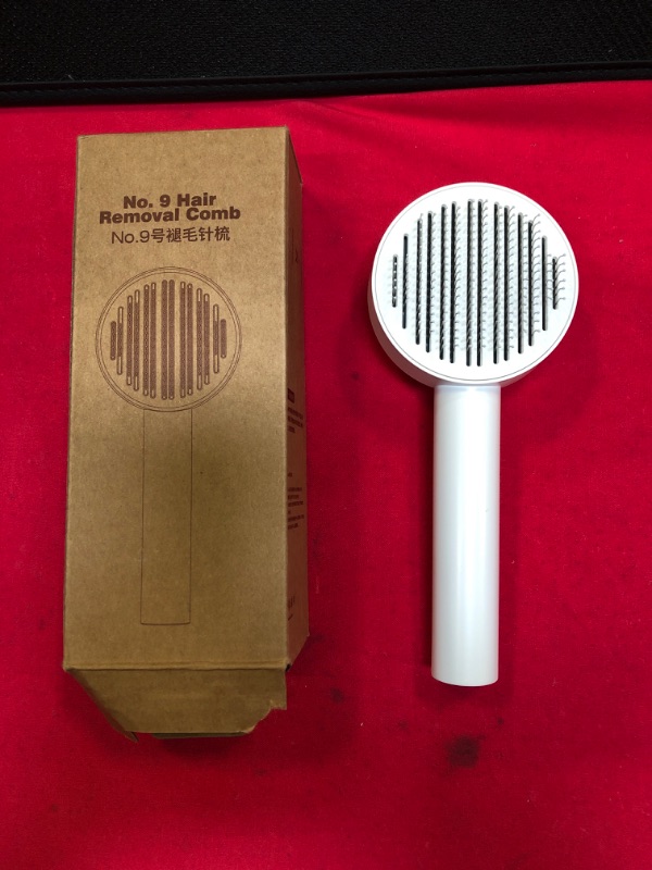 Photo 1 of 1PCS Pet Comb,Pet Comb Self Cleaning Slicker Brush Remove Floating Hair Comb Adjustable Scraper for Pet Accessories(grey)
