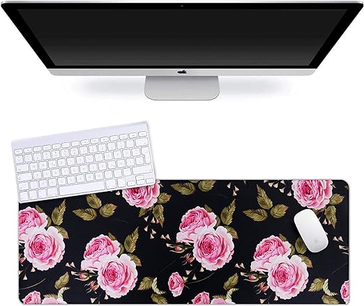 Photo 1 of Viorichve Gaming Mouse Pad Large Mouse Mat Floral Extended Desk Pad Laptop Computer Mousepad with Non-Slip Rubber Stitched Edges for Office, Work, Game