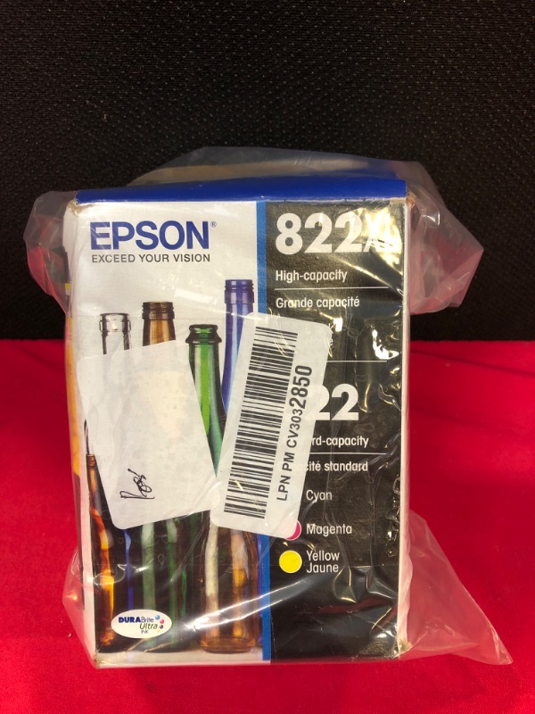 Photo 2 of EPSON T822 DURABrite Ultra Ink High Capacity Black & Standard Color Cartridge Combo Pack (T822XL-BCS) for select Epson WorkForce Pro Printers