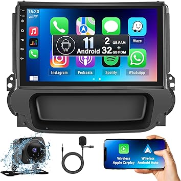 Photo 1 of [2+32G] Android 11 Car Stereo for Chevrolet Chevy Malibu 2009-2014 with Apple Carplay&Android Auto,9 Inch Touch Screen Car Radio with GPS WiFi Bluetooth FM/RDS Radio SWC Dual USB/AUX-in+Backup Camera