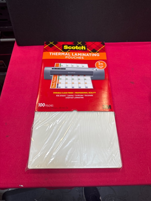 Photo 2 of Scotch 11-1/2 in. x 9 in. Letter Size Thermal Laminating Pouches (100 Per Pack)