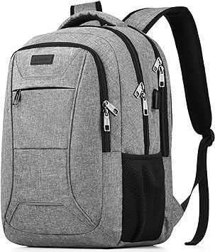 Photo 1 of BIKROD Laptop Backpack for Men and Women, 17 Inch Large School Backpacks for Teens, Business Anti Theft Durable Travel Back Pack, Water Resistant Computer Bag with USB Charging Port, Grey