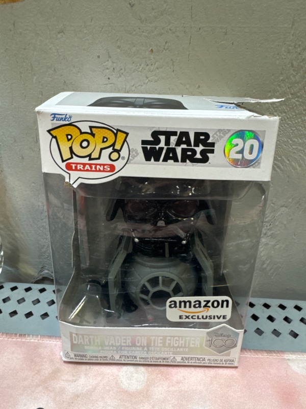 Photo 2 of Funko Pop! Train: Disney 100 - Darth Vader on Tie Fighter, Darth Vader, Amazon Exclusive