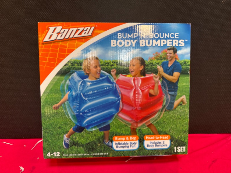 Photo 1 of BANZAI: Bump N' Bounce Body Bumpers, A Game of Bumping & Bopping, 2 Bumpers Included in Red & Blue, Fun & Safe Cushion Inflatable Surface, For Ages 4 and up