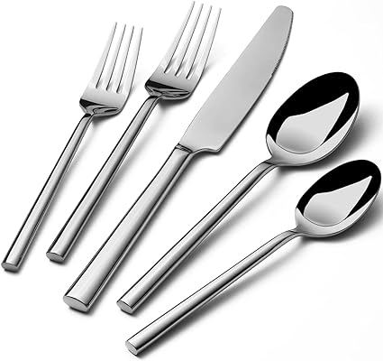 Photo 1 of Alata Potter 20-Piece Forged Silverware Set Stainless Steel Flatware Set Cutlery Set,Service for 4,Mirror Finish,Dishwasher Safe