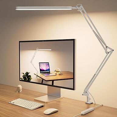 Photo 1 of LED Desk Light - Touch Control - 5 Color Modes X 11 Brightness Levels - 1300LM(112 Pcs Lamp Beads) - Timmer & Memory Function - 12W Office Lamp - White