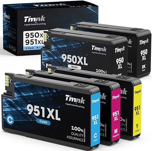 Photo 1 of ?5-Pack Larger Capacity? 950XL 951XL Ink Cartridges Combo Pack, Replacement for HP 950 951 XL Ink Cartridges, High Page Yield, Works with OfficeJet Pro 8600 8610 8620 8625 Printer (2BK/1C/1M/1Y)