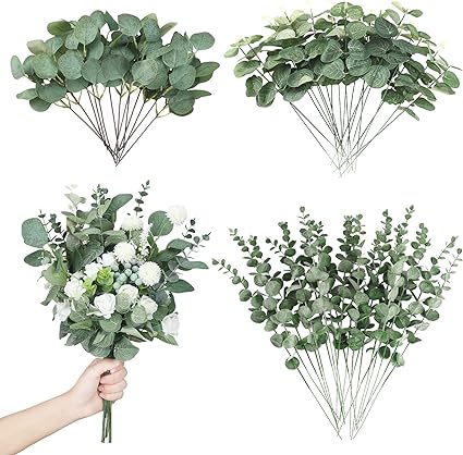 Photo 1 of 90 Pcs 3 Kinds Mixed Eucalyptus Leaves Stems Bulk Artificial Silver Dollar Eucalyptus Leaves Picks Dried Eucalyptus Bundle Faux Spray for Wedding Vase Bouquet Floral Arrangement Decor (Green)
Visit the Giegxin Store