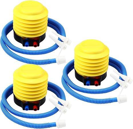 Photo 1 of 3 Pcs Plastic Bellows Foot Pump for Inflatables Foot Bellow Mini Air Pump Inflator Yellow Foot Air Pump for Sports Toys Swimming Ring Yoga Exercise Balls