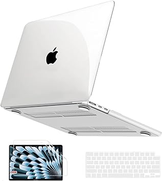 Photo 1 of  Compatible with MacBook Air 15 inch Case 2023 M2 A2941 Touch ID Liquid Retina Display, Plastic Laptop Hard Shell Case +Keyboard Cover + Screen Protector for MacBook Air 15-inch, Crystal Clear