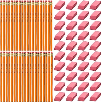 Photo 1 of 80 Pcs Pink Erasers Bulk Pencil Bulk 100 Day of School Teacher Supply Pencil Eraser for Kids Bulk Pencils for Classroom for Student Teacher School Office Classroom Supplies Back to School Sunday Class