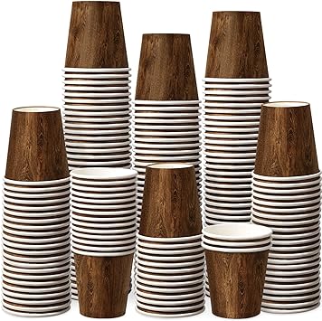 Photo 1 of 1250 Pcs 3oz Paper Cups, Disposable Bathroom Cups, Mouthwash Cups Bulk, Mini Drinking Cups for Bathroom, Parties, Picnics, Barbecues, Traveling and Events, 88.75ml (Wood Grain)