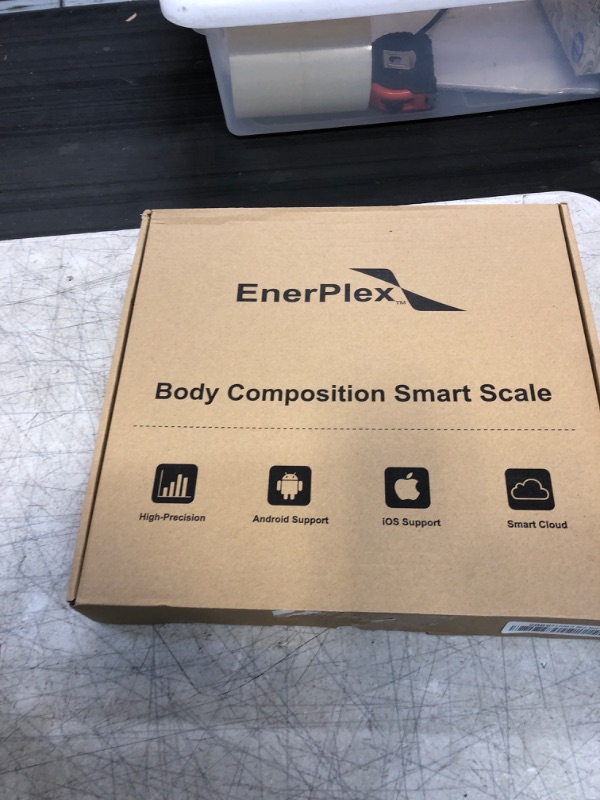 Photo 2 of EnerPlex Scale for Body Weight - Bluetooth Compatible, Accurate Digital BMI Bathroom Scale for Weighing and Home Workout w/Body Composition Analyzer & Smartphone Track App - Black (NEEDS BATTERIES)