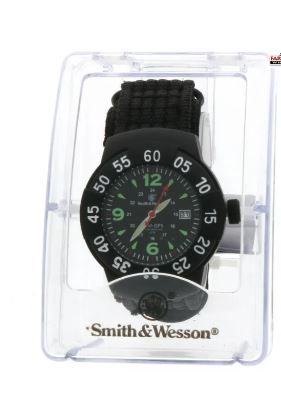 Photo 1 of Smith & Wesson Extreme Ops Field Watch Black (SWW-W-HF14-R) (new ,needs battery) (protective peel on) 
