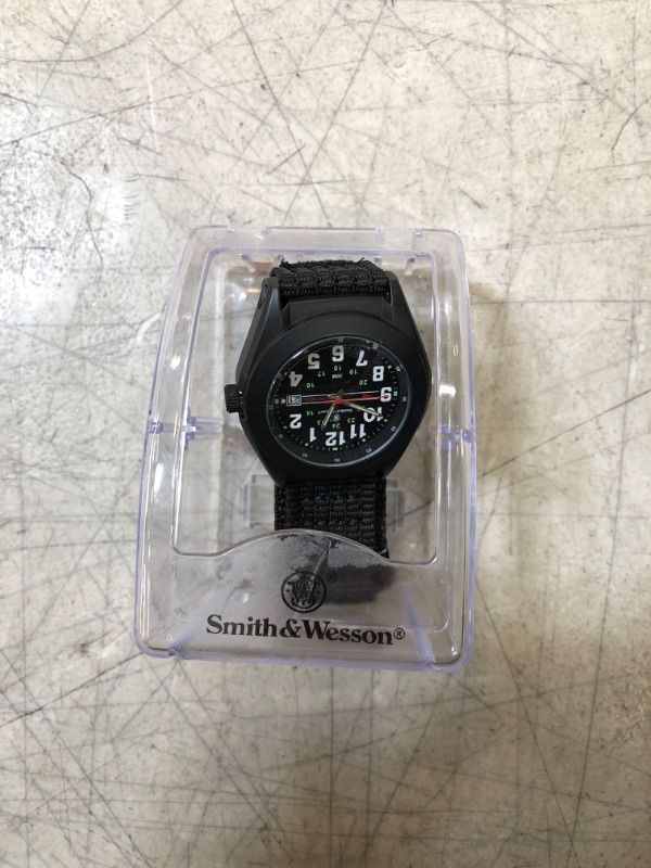 Photo 3 of Smith & Wesson Men's Tactical Watch (new, needs battery, protective peel on)
sww-w-hf12bt