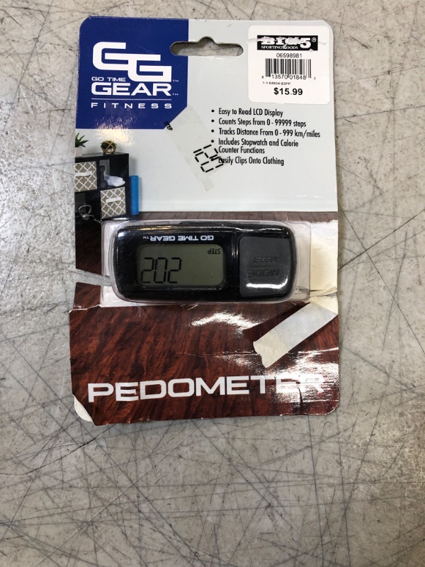 Photo 2 of 2- Go Time Gear Pedometer Steps, Mileage , Timer,calories Burned Easy Clip
